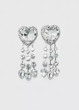 Серьги в форме сердца, Серебряный