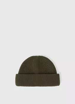 Шапка-бини с отворотом, Зеленый