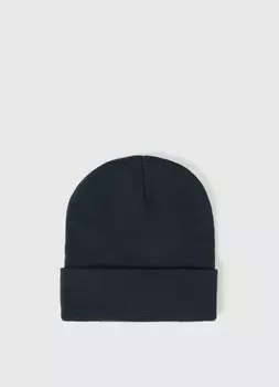 Шапка гладкой вязки, Синий