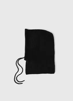 Шапка-капор для девочек, Черный