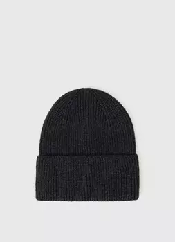 Шапка однотонная с отворотом, Серый