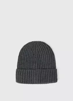 Шапка однотонная с отворотом, Серый