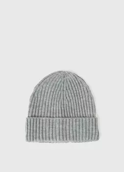 Шапка однотонная с отворотом, Серый