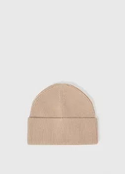 Шапка с отворотом, Бежевый