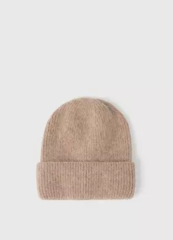 Шапка с отворотом с добавлением шерсти, Коричневый