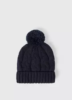 Шапка с помпоном на флисовой подкладке, Синий