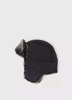 Шапка-ушанка с застёжкой на кнопках, Черный