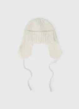 Шапка-ушанка с завязками для девочек, Белый