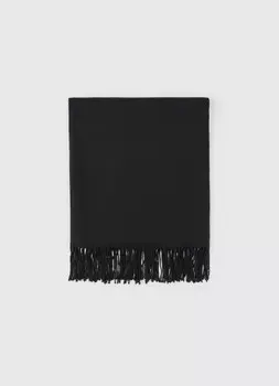 Шарф с бахромой, Черный