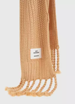 Шарф вязаный, Бежевый