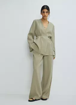 Широкие брюки из модала, Зеленый