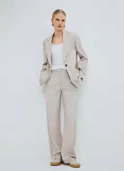 Широкие брюки из поливискозы, Бежевый