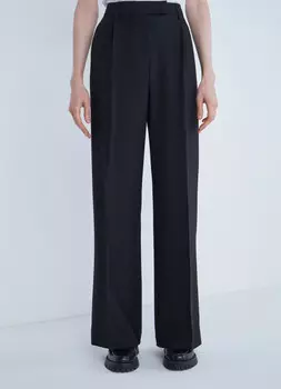 Широкие брюки из поливискозы, Черный