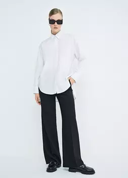 Широкие брюки из поливискозы, Черный