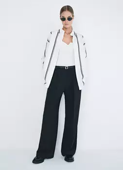 Широкие брюки из поливискозы, Черный