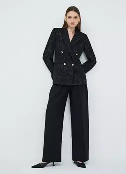 Широкие брюки из поливискозы, Черный