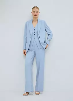 Широкие брюки из поливискозы, Голубой