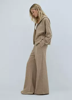 Широкие брюки из трикотажа, Бежевый