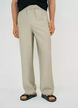 Широкие брюки из вискозы, Бежевый