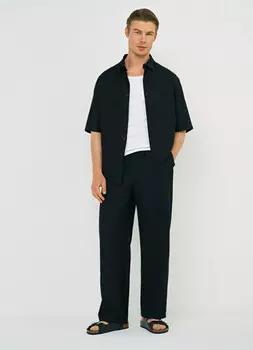 Широкие брюки из вискозы, Черный