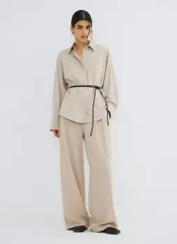 Широкие брюки с эластичным поясом, Бежевый