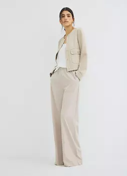 Широкие брюки с эластичным поясом, Бежевый