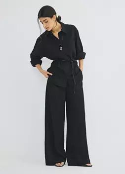 Широкие брюки с эластичным поясом, Черный