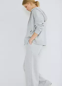 Широкие брюки с эластичным поясом, Серый