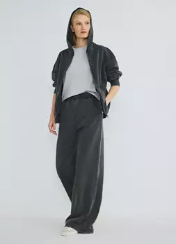 Широкие брюки с эластичным поясом, Серый
