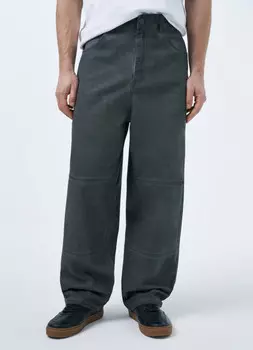 Широкие брюки с карманами, Серый