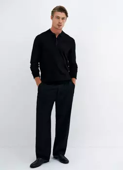 Широкие брюки с шерстью, Черный