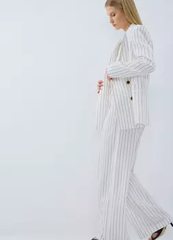 Широкие брюки со льном, Бежевый