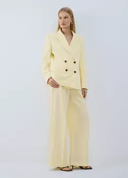 Широкие брюки со льном, Желтый