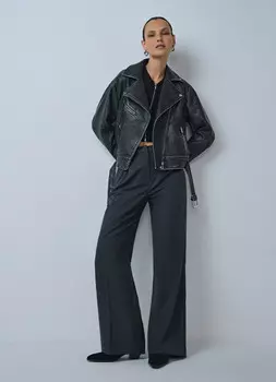 Широкие брюки со стрелками, Серый