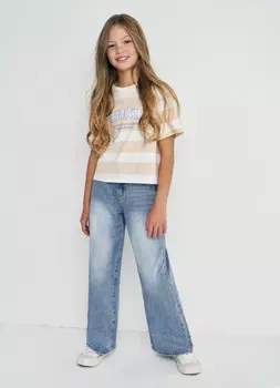 Широкие джинсы для девочек, Голубой