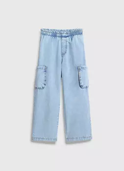 Широкие джинсы для девочек, Голубой