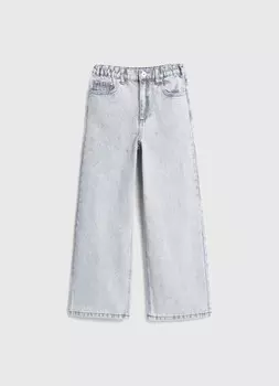 Широкие джинсы для девочек, Серый