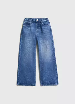 Широкие джинсы для девочек, Синий