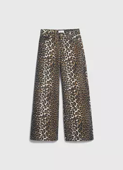 Широкие джинсы с принтом для девочек, Мультицвет