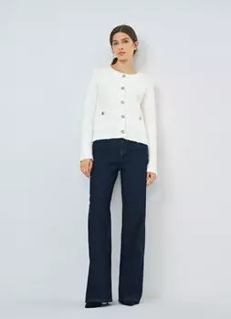 Широкие джинсы с высокой посадкой, Синий