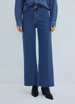 Широкие джинсы с высокой посадкой, Синий