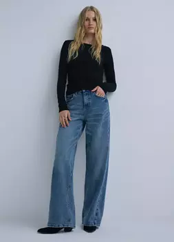 Широкие джинсы, Синий