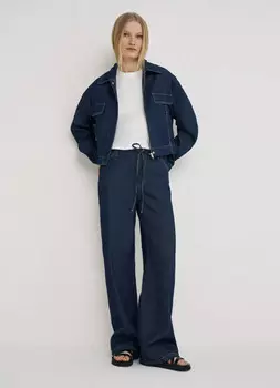 Широкие джинсы со средней посадкой, Синий