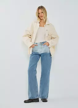 Широкие джинсы со средней посадкой, Синий