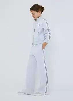 Широкие трикотажные брюки для девочек, Белый