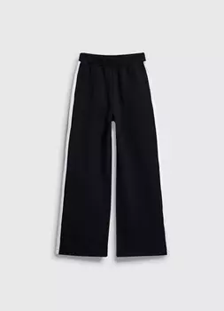 Широкие трикотажные брюки для девочек, Черный