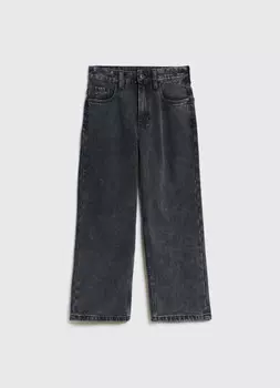 Широкие утеплённые джинсы для мальчиков, Серый