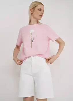 Шорты бермуды со средней посадкой, Белый