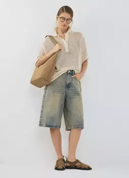 Шорты-бермуды со средней посадкой, Голубой