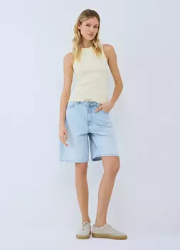 Шорты-бермуды со средней посадкой, Голубой